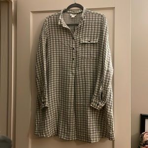 LOFT Outlet Gingham Shirt Dress